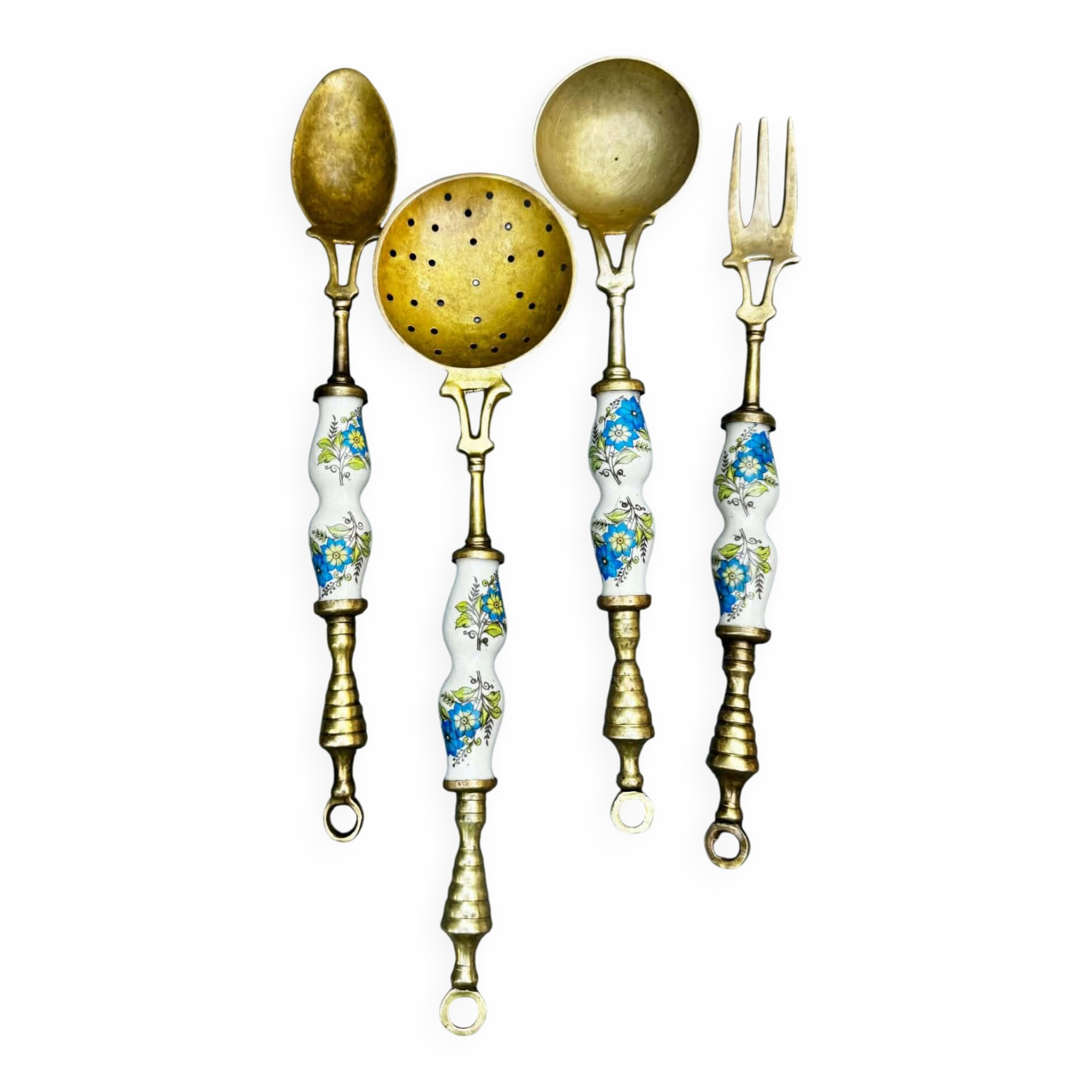 Vintage 1960s brass serving cutlery