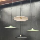 4 enameled sheet metal pendants