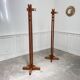 Pair of 1970s coat racks in solid elm