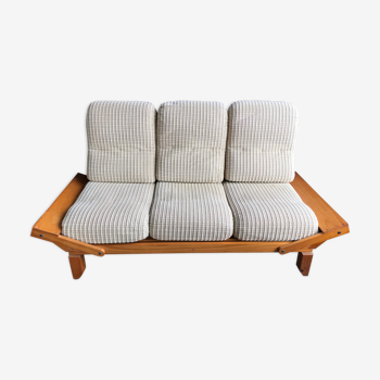 Canapé day bed bois clair vintage