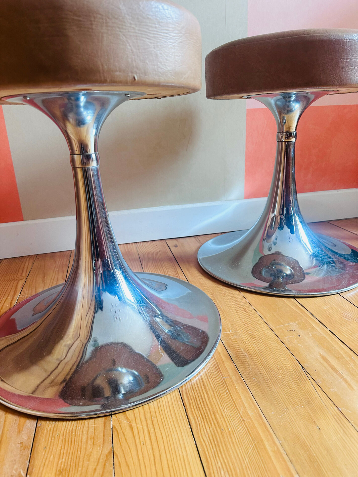Paire de tabourets vintage 1960