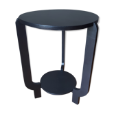 Gueridon art deco laked black steel