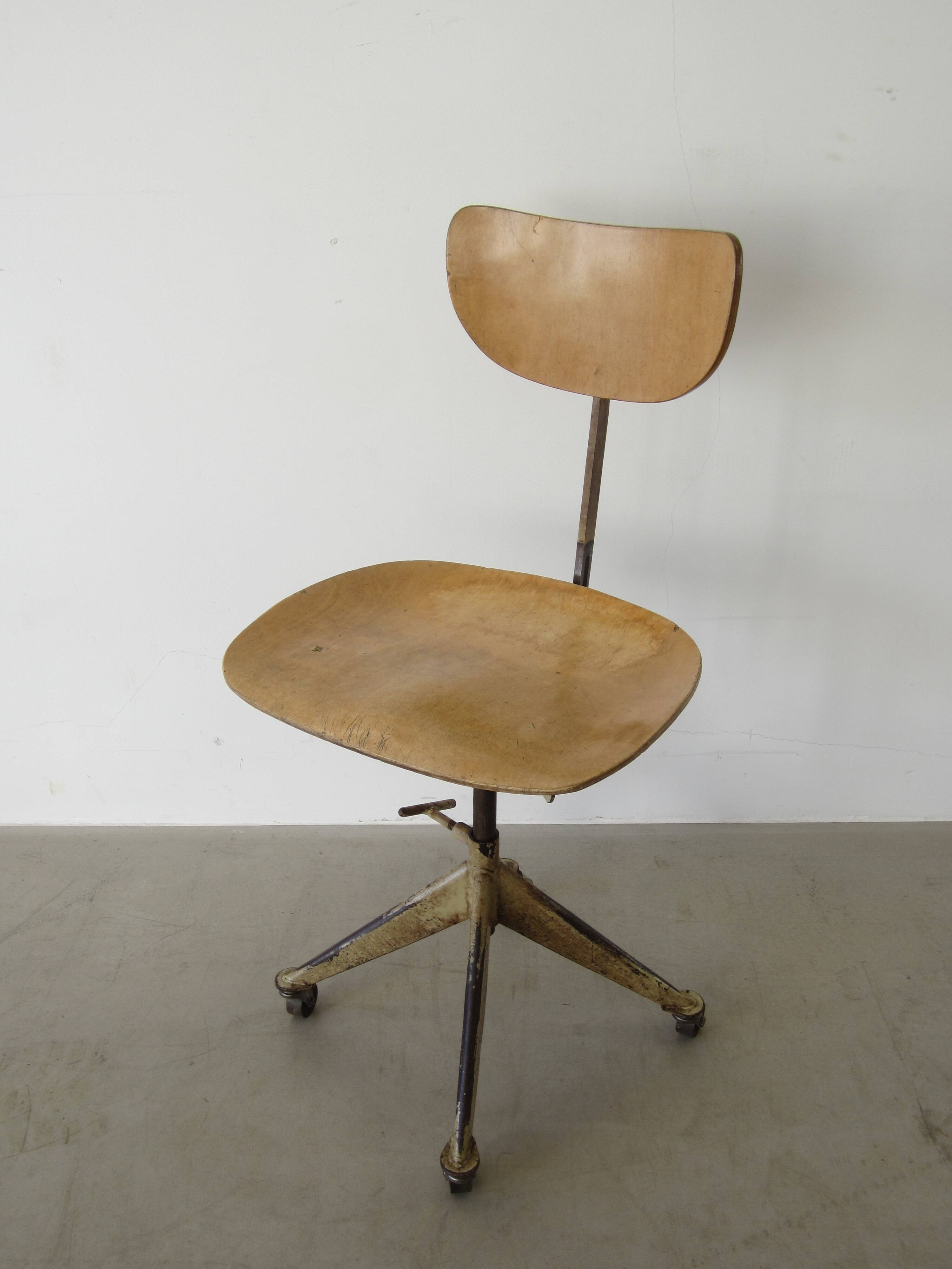 Chaise industrielle scandinave Odelberg & Olson, années 1940