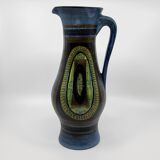 Jean de Lespinasse vase in blue ceramic, Côte d'Azur, France, 1950.