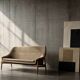 Mid-Century Scandinavian Modern 2Seater Brown Fabric Grace Sofa  from Ikea