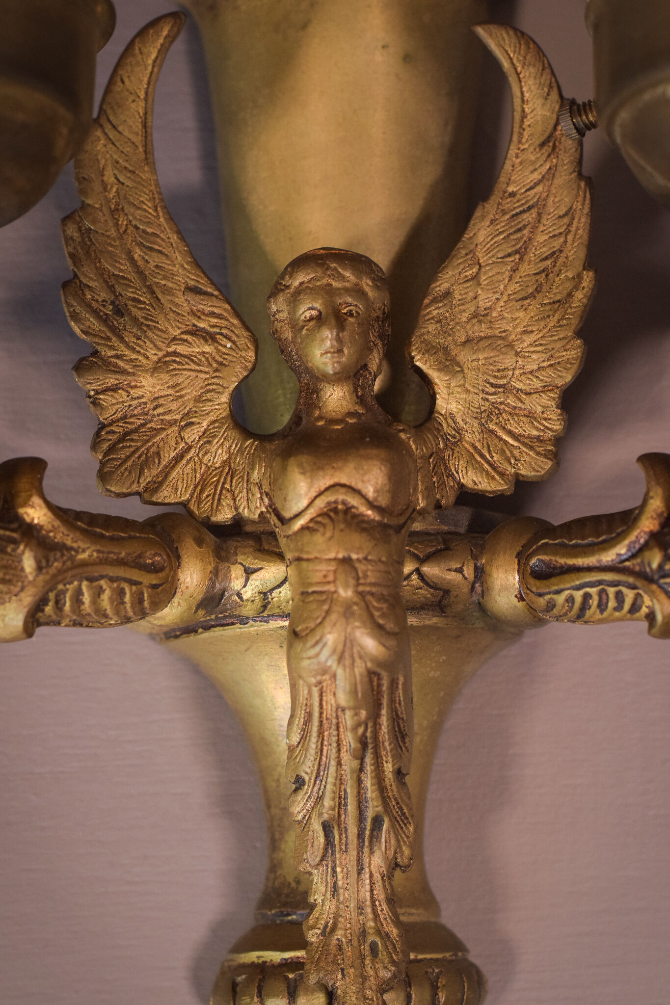 Pair of Wall Lamps with Angels