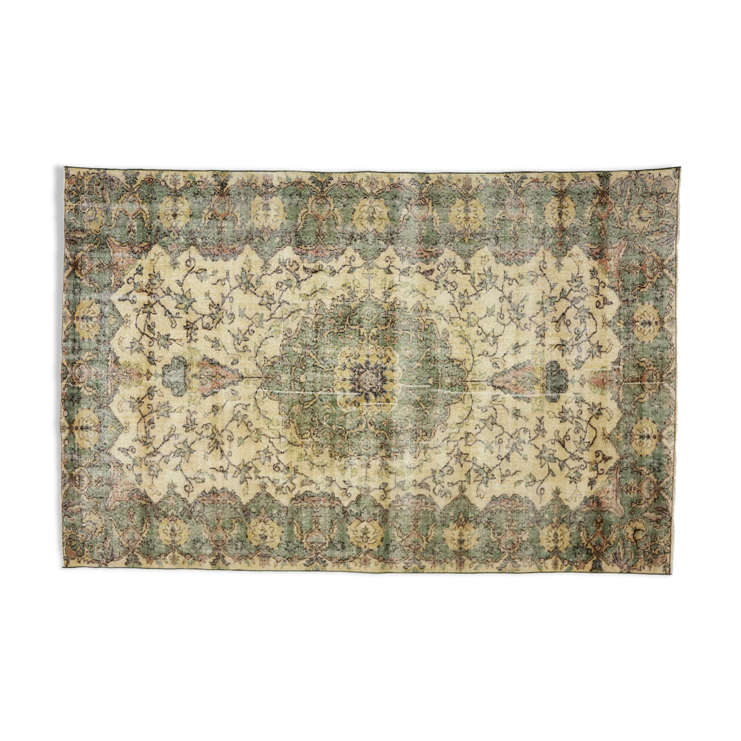 Anatolian handmade vintage rug 250 cm x 167 cm