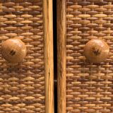 Oak rattan and woven wicker furniture 1980