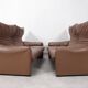 Set of Cassina Maralunga 2 seaters in mocca leather