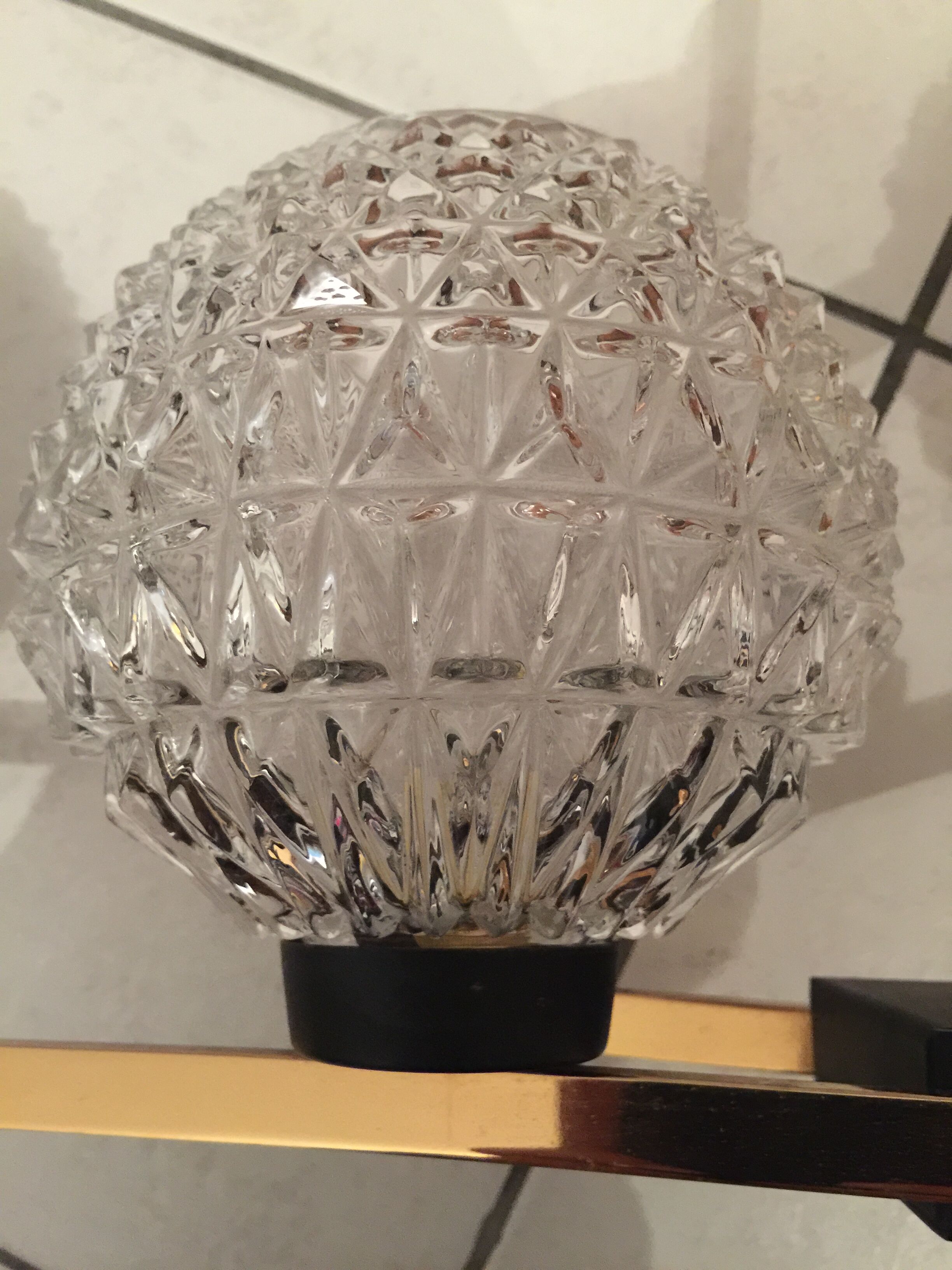 Lustre 4 boules de verre et laiton design