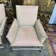 Suite de 6 fauteuils bergères bambou et velours beige