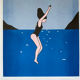 Risography illustration "Jump to the sea"