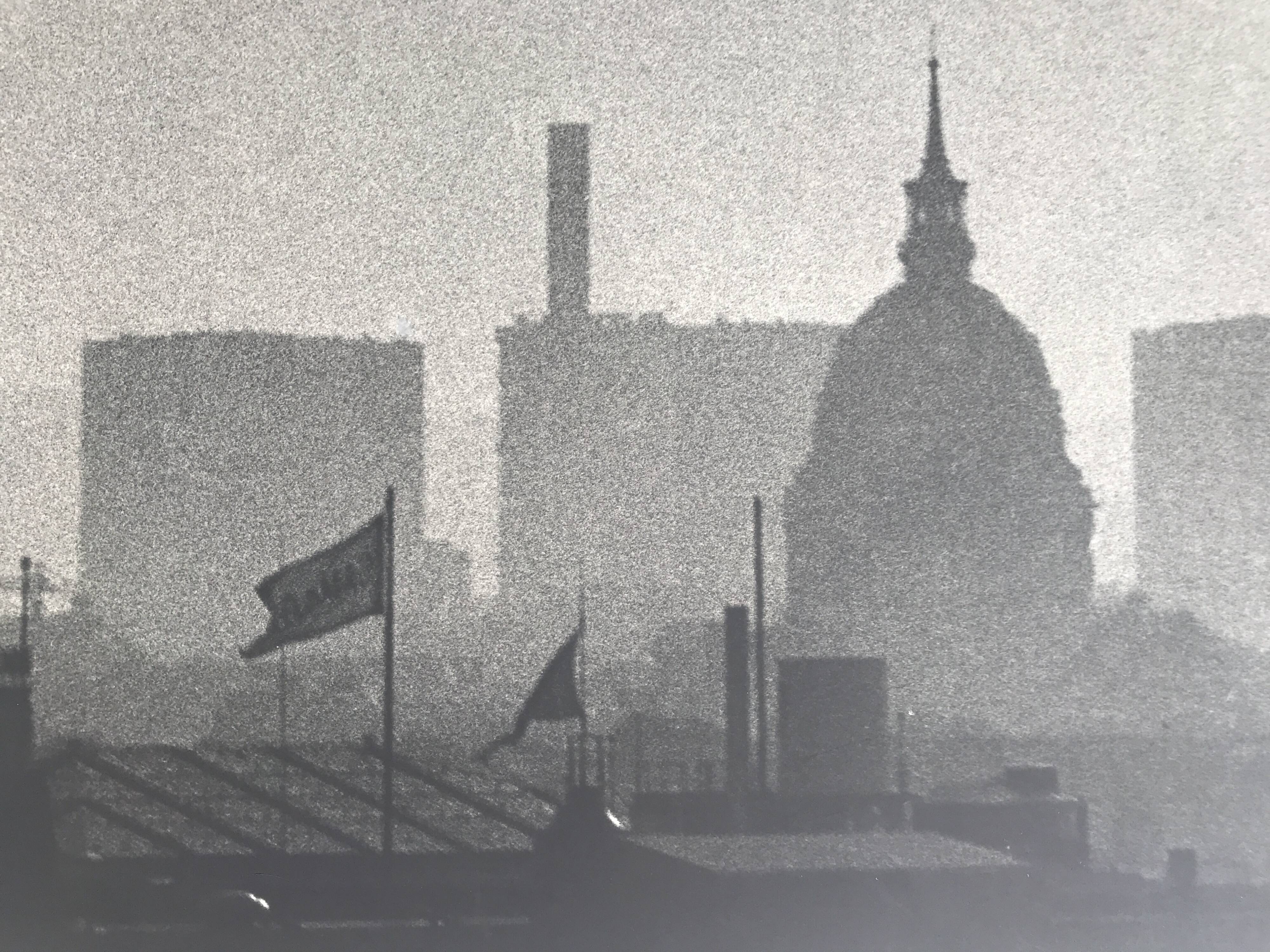 Rosine nusimovici, rooftops of paris from beaubourg, 1978. silver print