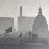 Rosine nusimovici, rooftops of paris from beaubourg, 1978. silver print