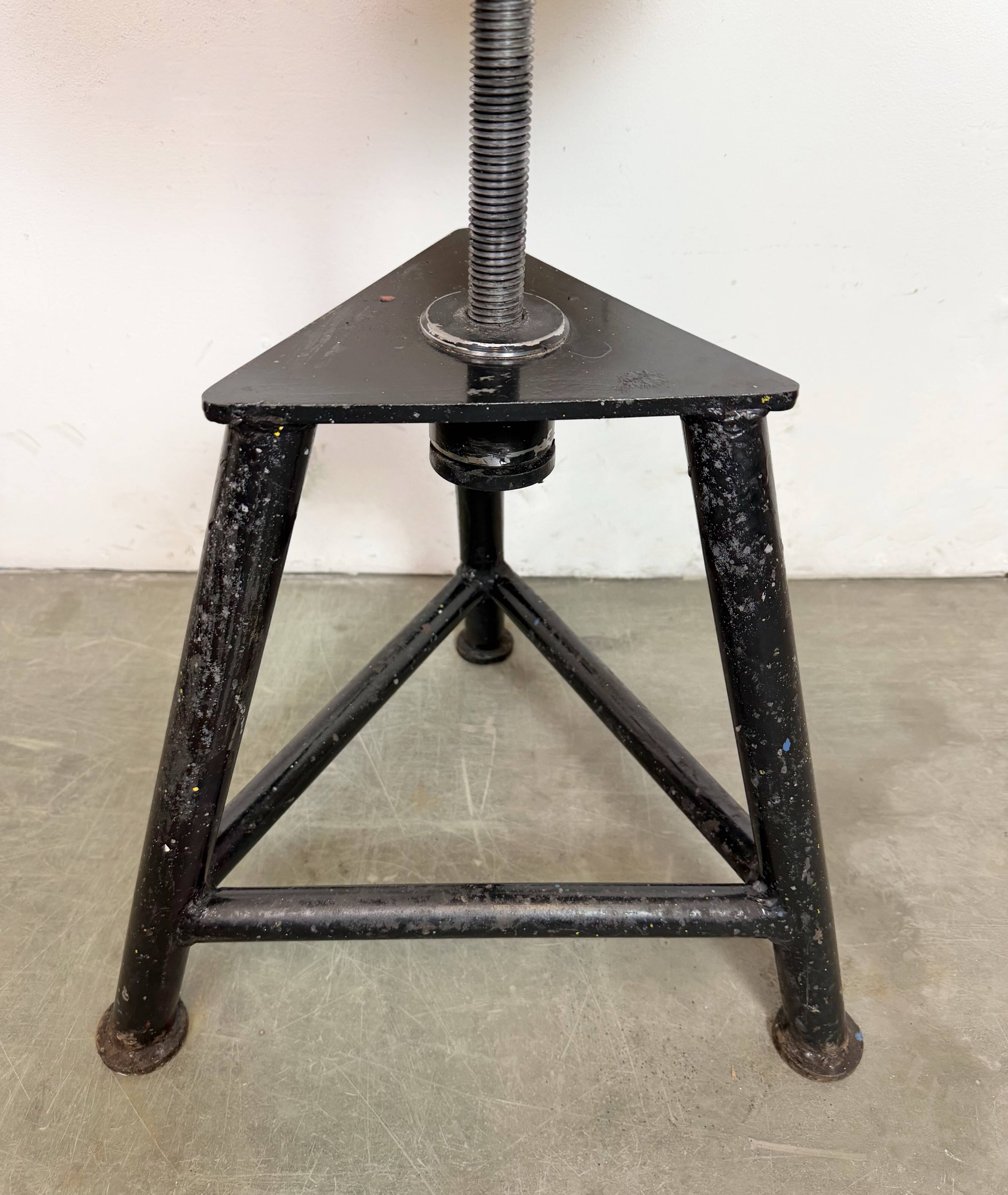 Black Industrial Workshop Swivel Stool, 1960s