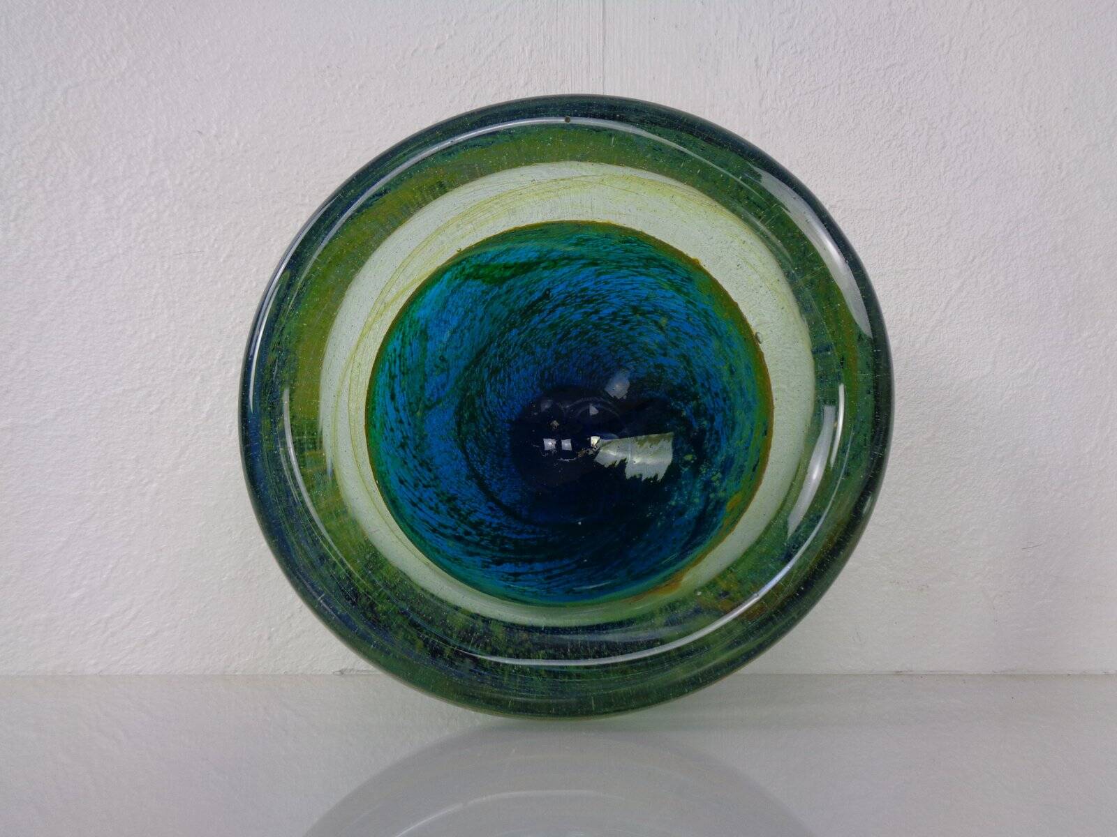 Maltese glass ashtray from Mdina, 1960s