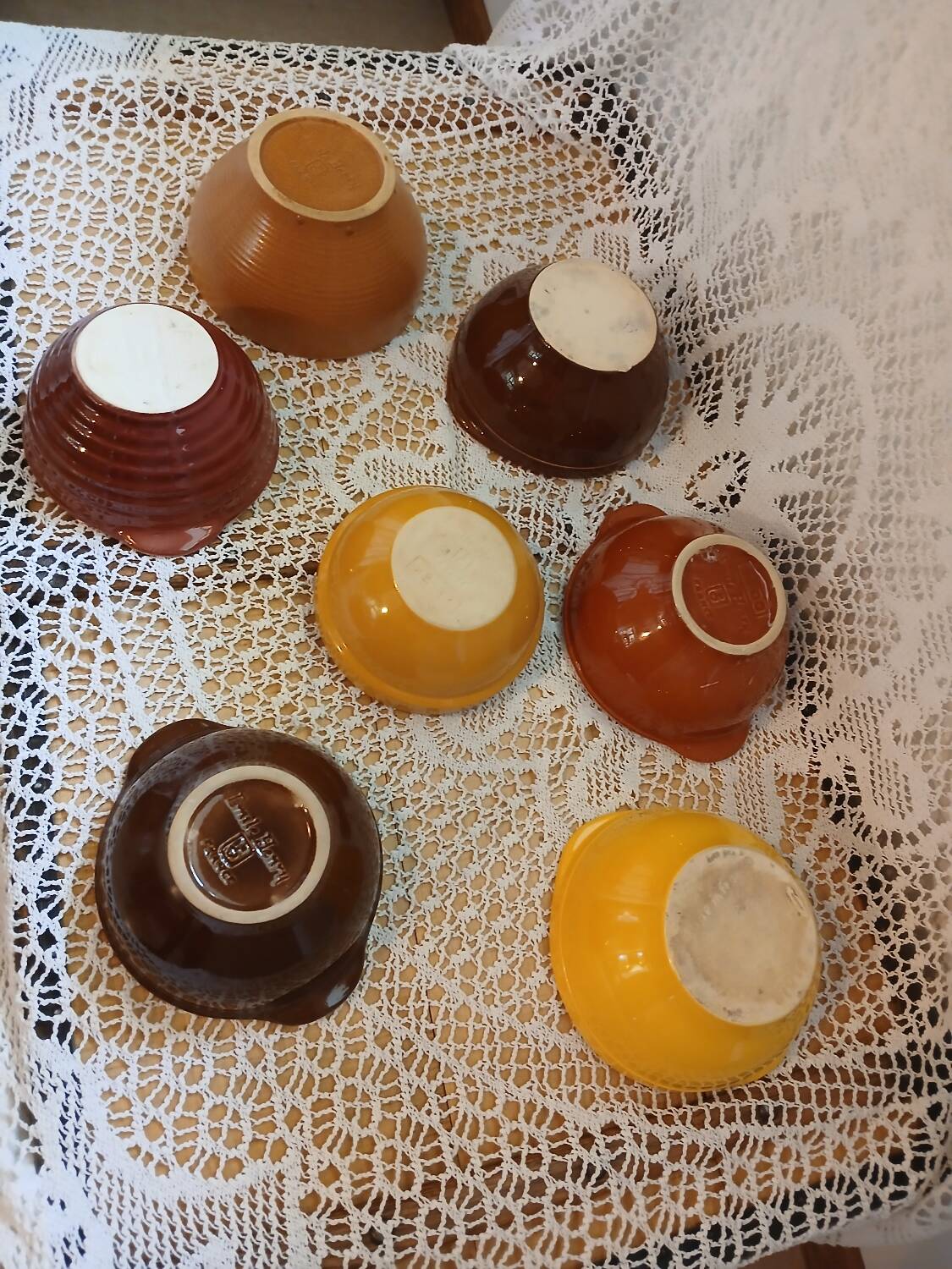 7 antique Émile Henry bowls