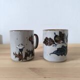 Paire de mugs en grès vernissé 1970