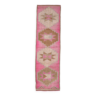 Tapis de couloir oriental vintage rose clair 3x10, 87x310 cm