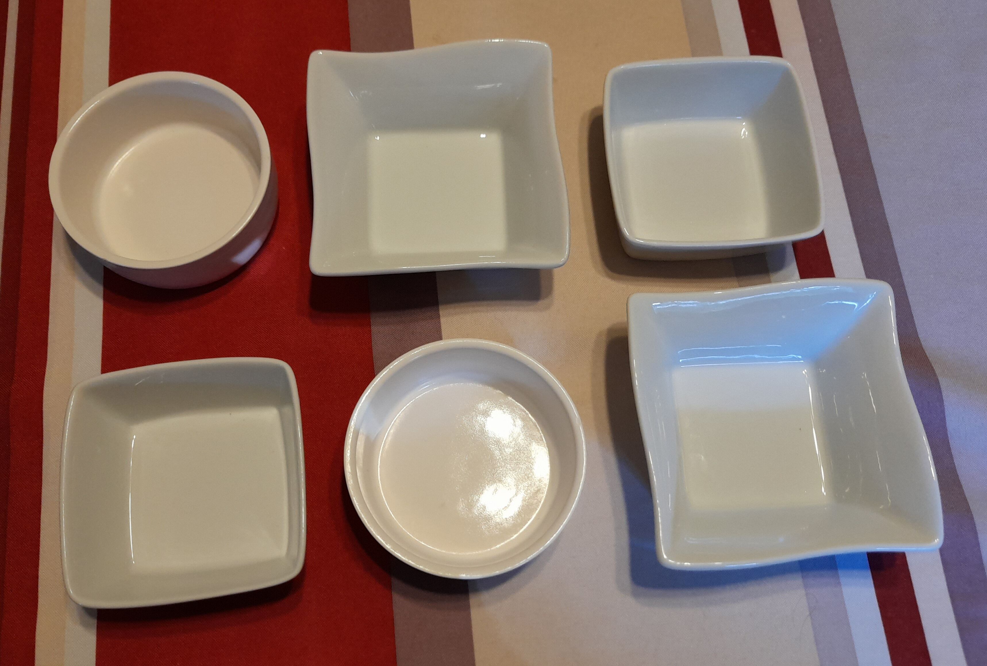 Set of various ceramic ramekins