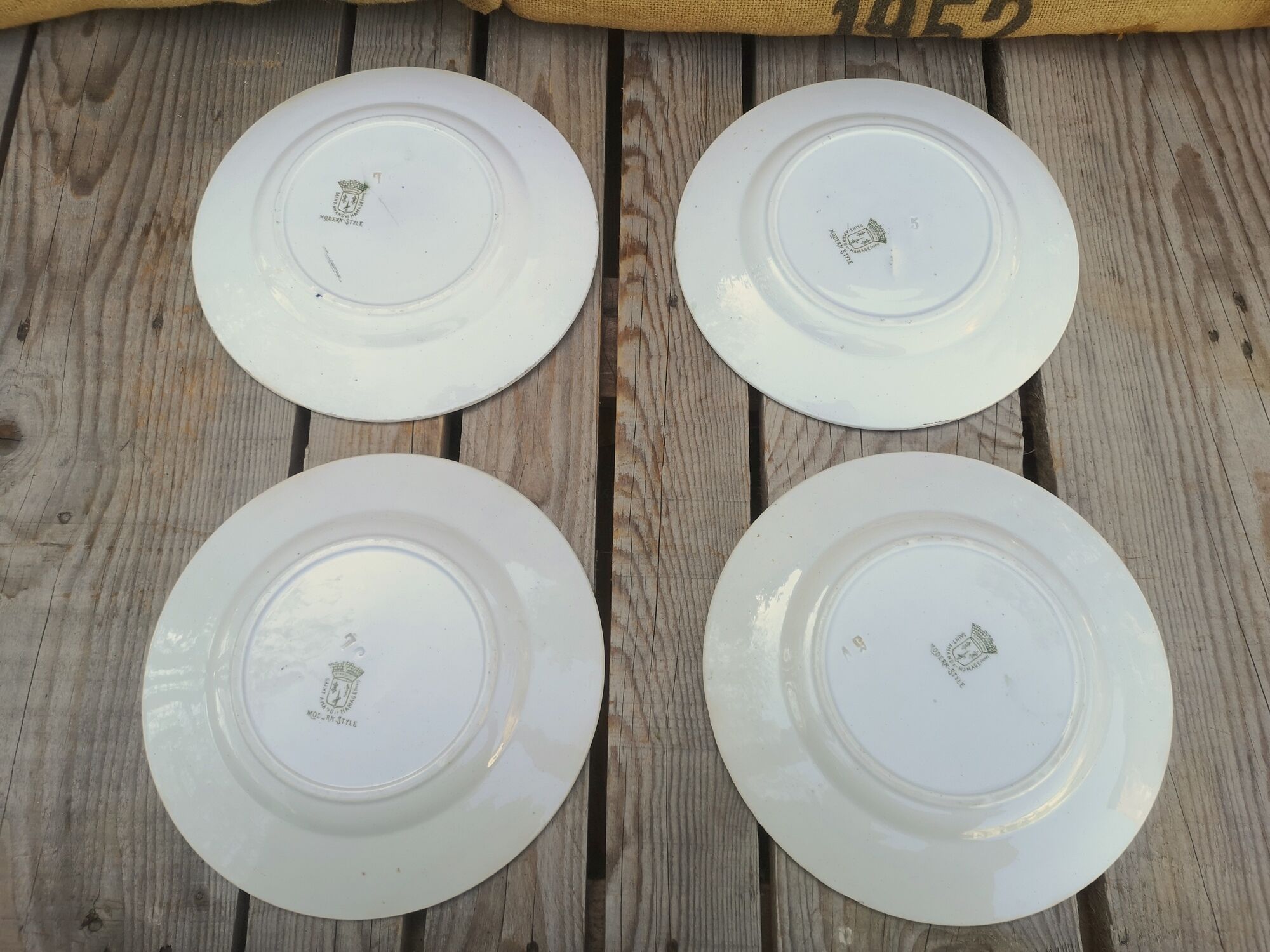 4 plates Terre de Fer Saint Amand Modern Style