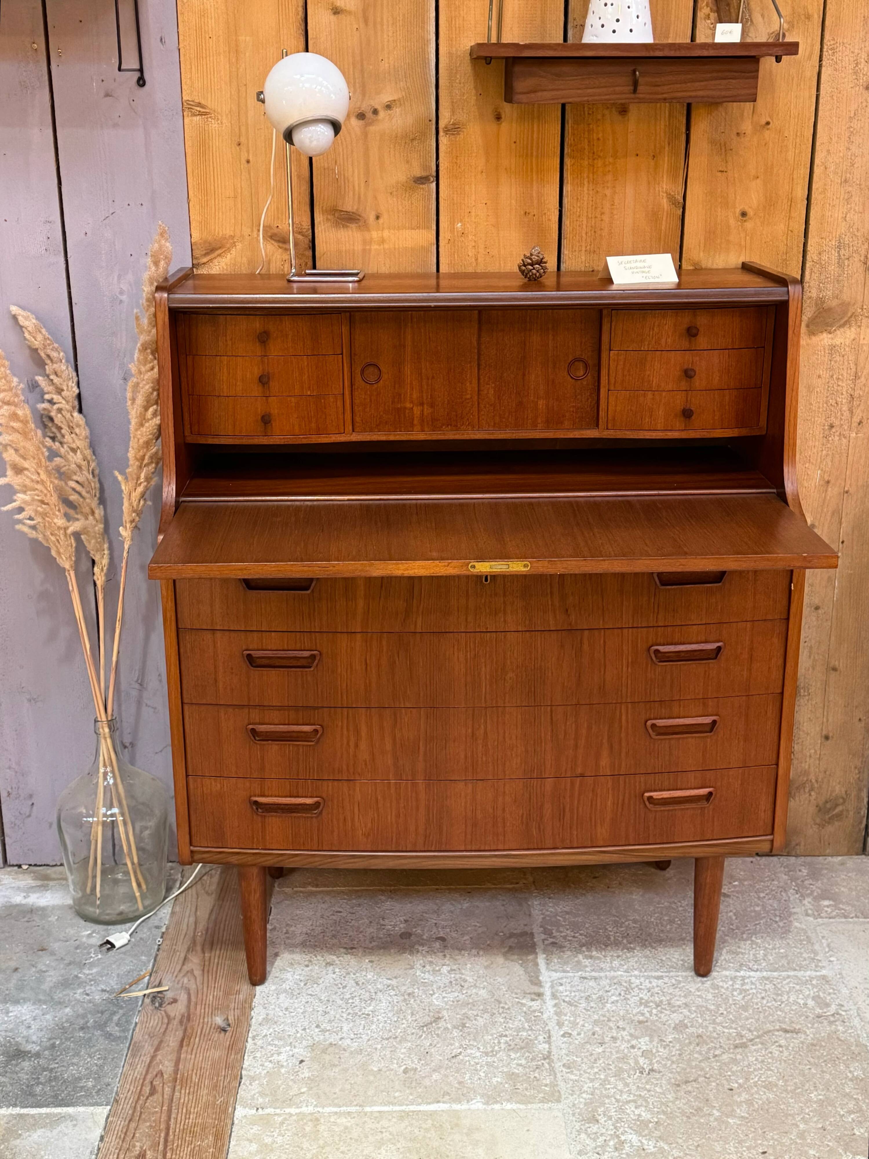Vintage Scandinavian teak secretary "Alton" by Poul M. Jessen for Viby J Mobelfabrik