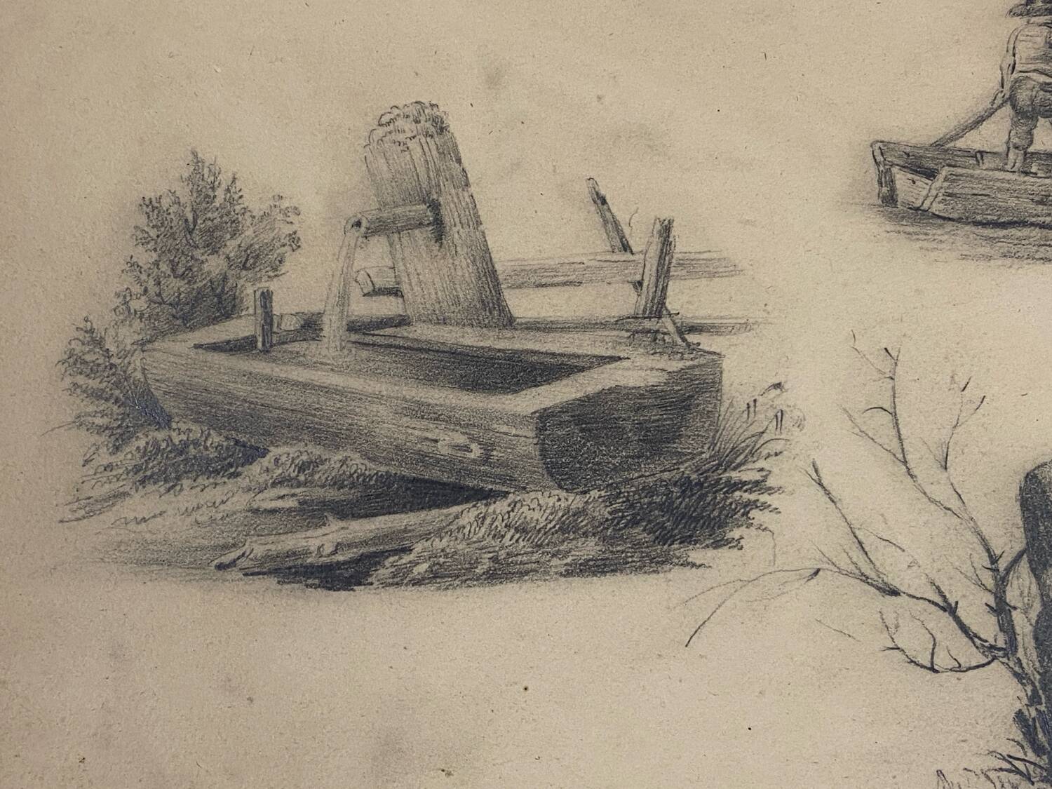 Dessin d’étude original à la mine de plomb signé daté 1844