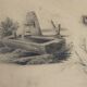 Dessin d’étude original à la mine de plomb signé daté 1844