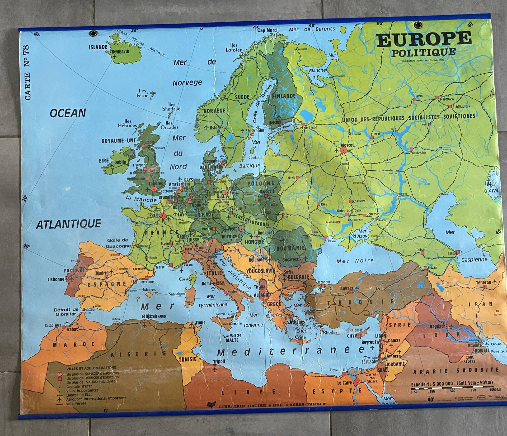 Vintage school map Europe