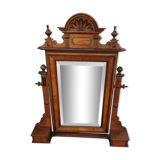 Neo classical baroque psyche mirror solid walnut