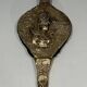 Louis XVI Style Chimney Bellows in Repoussé Brass with Female Effigy