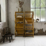 Industrial storage shelves yellow