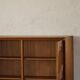 Classic sculptural Danish wardrobe in oak veneer and burl wood, 1950s.