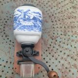 Wall-mounted coffee grinder complete vintage delft style mill décor