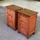 2 solid oak bedside tables signed Jean Laick Dol-de-Bretagne