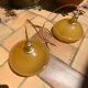 Suspension duo frosted glass orange and golden electricity new