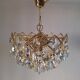Vintage italian circular chandelier crystal drops