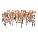 20 vintage school chairs in metal and wood design Mid-century vintage 1960 french Mullca