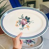 Set of 6 hollow plates and Longchamp oval serving dish