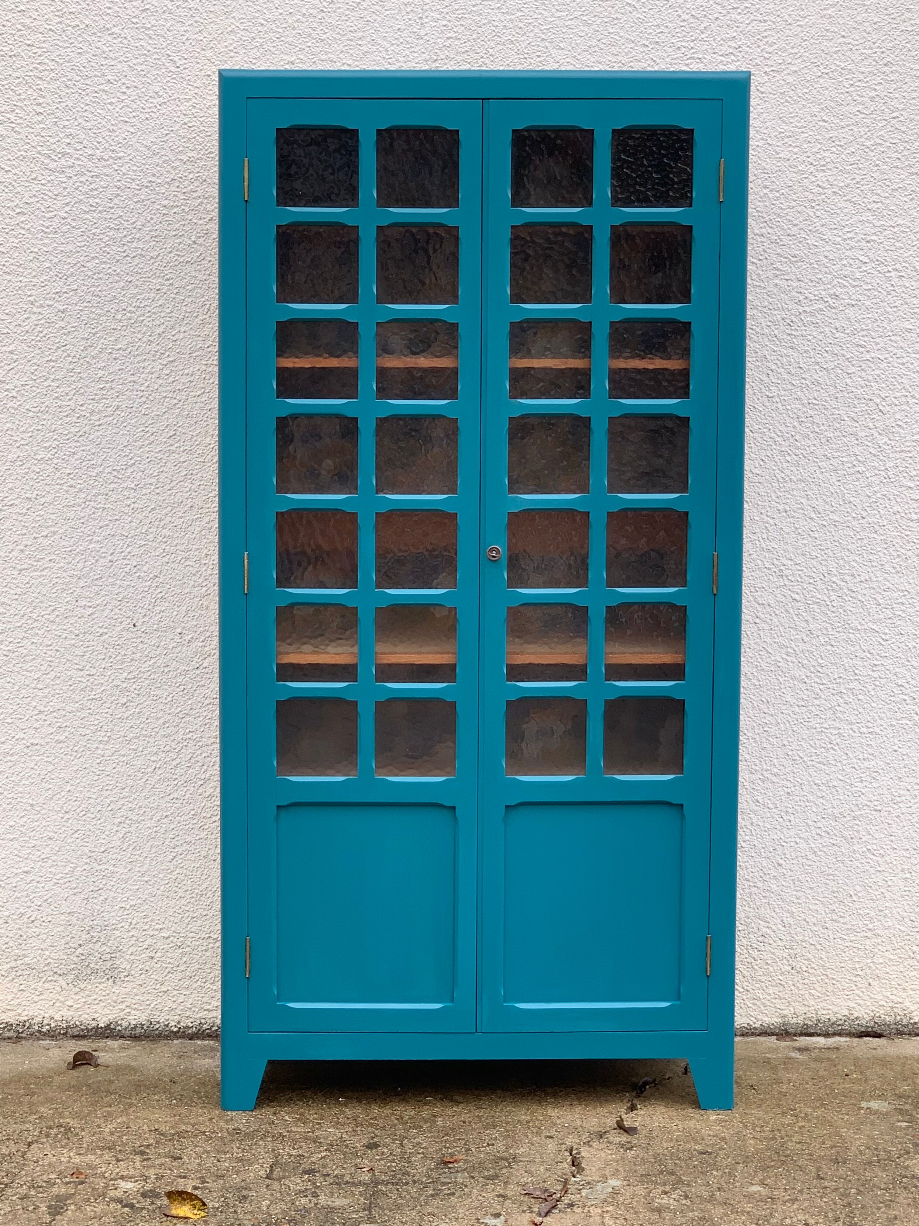 Parisian wardrobe glazed blue Peacock 1940