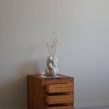 Free-standing primitive pine commode, mid-century Swedish, 1950s.