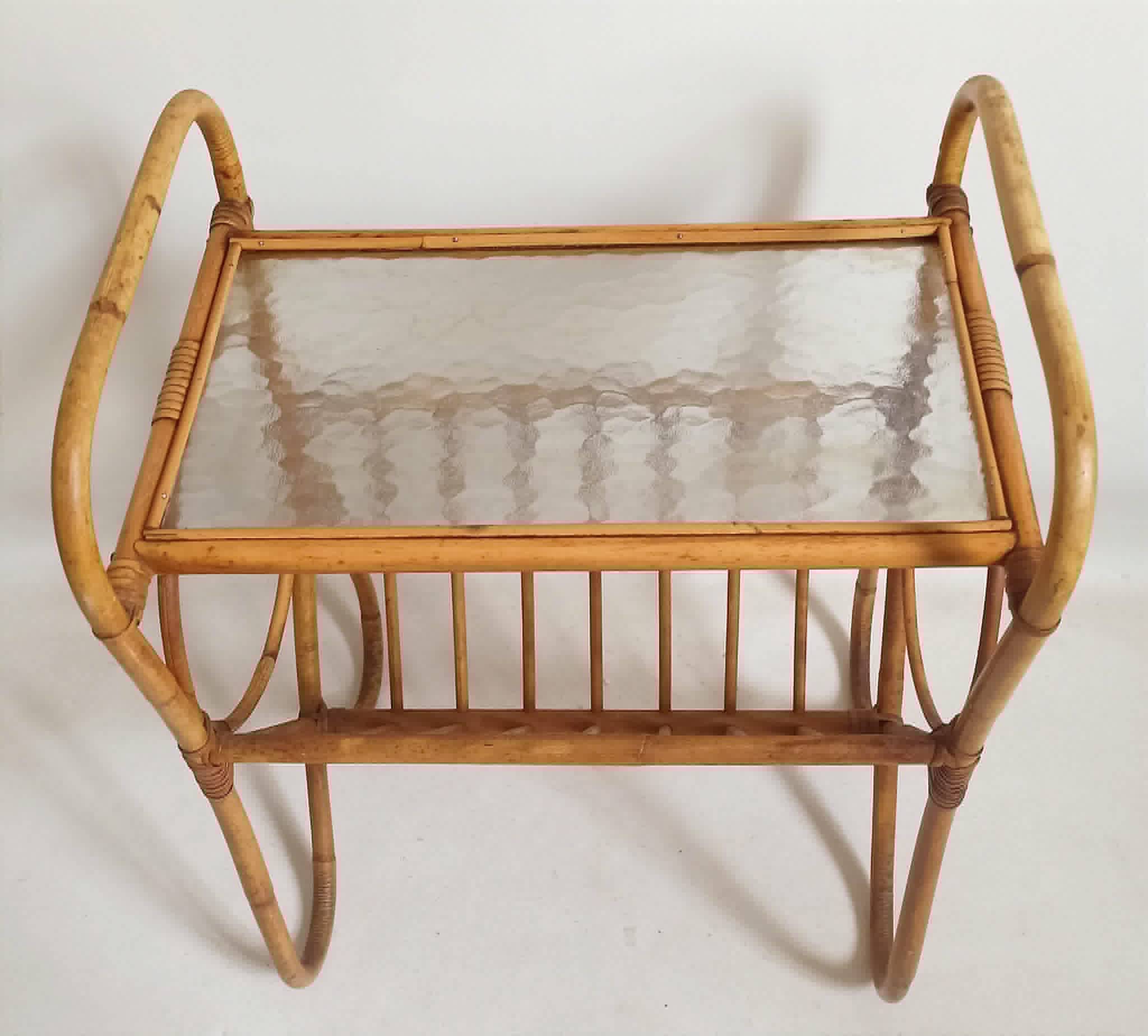 Table d'appoint et porte journaux Anées 60