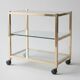 Desserte bar vintage 1970 – Laiton & Verre – Style Maison Jansen