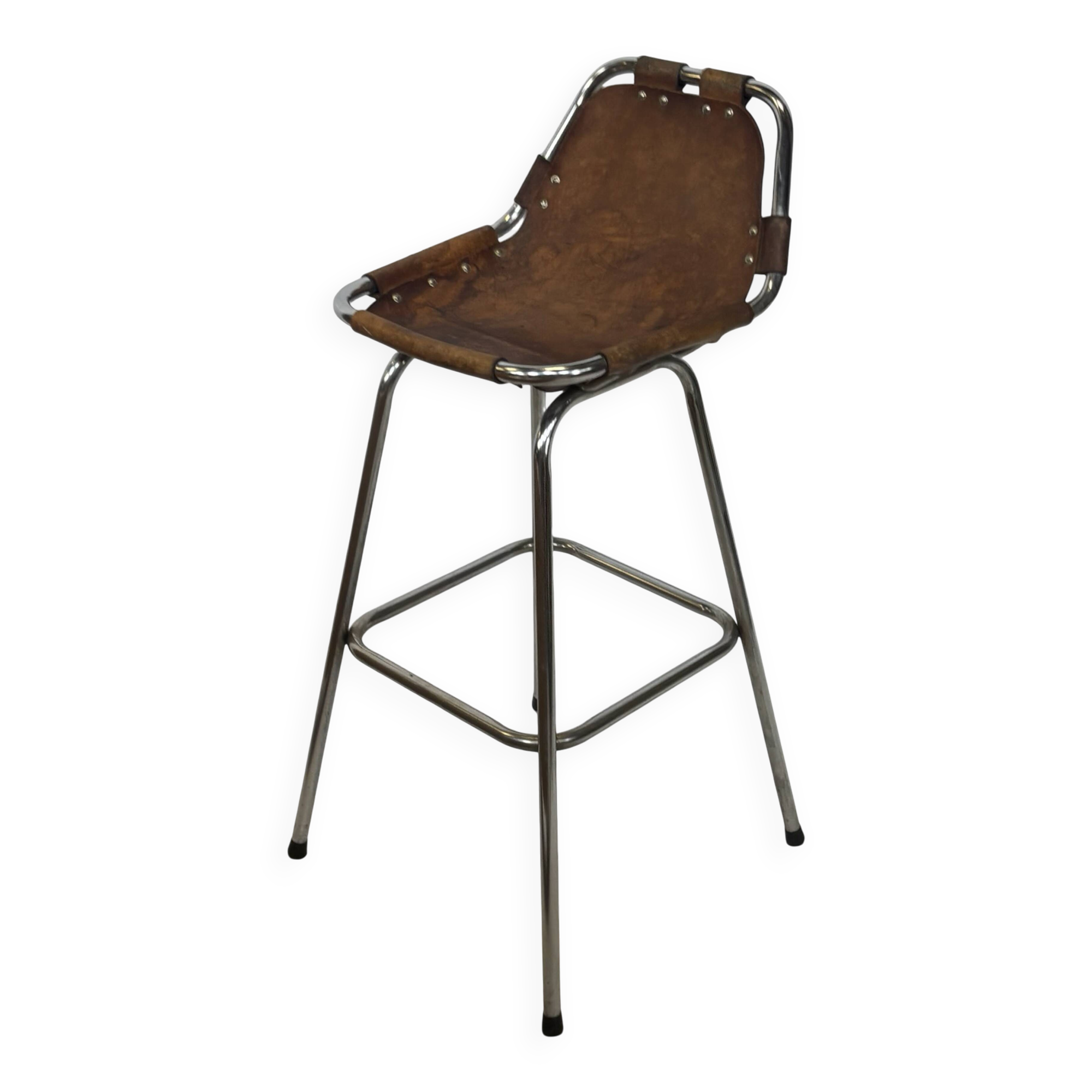 Tabouret de bar vintage Dal Vera sélectionné par Charlotte Perriand design 'Les Arcs'