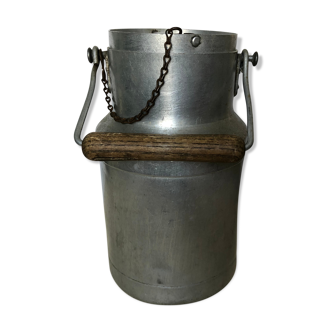Old aluminum milk pot