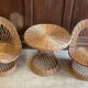 Fauteuils table en rotin vintage