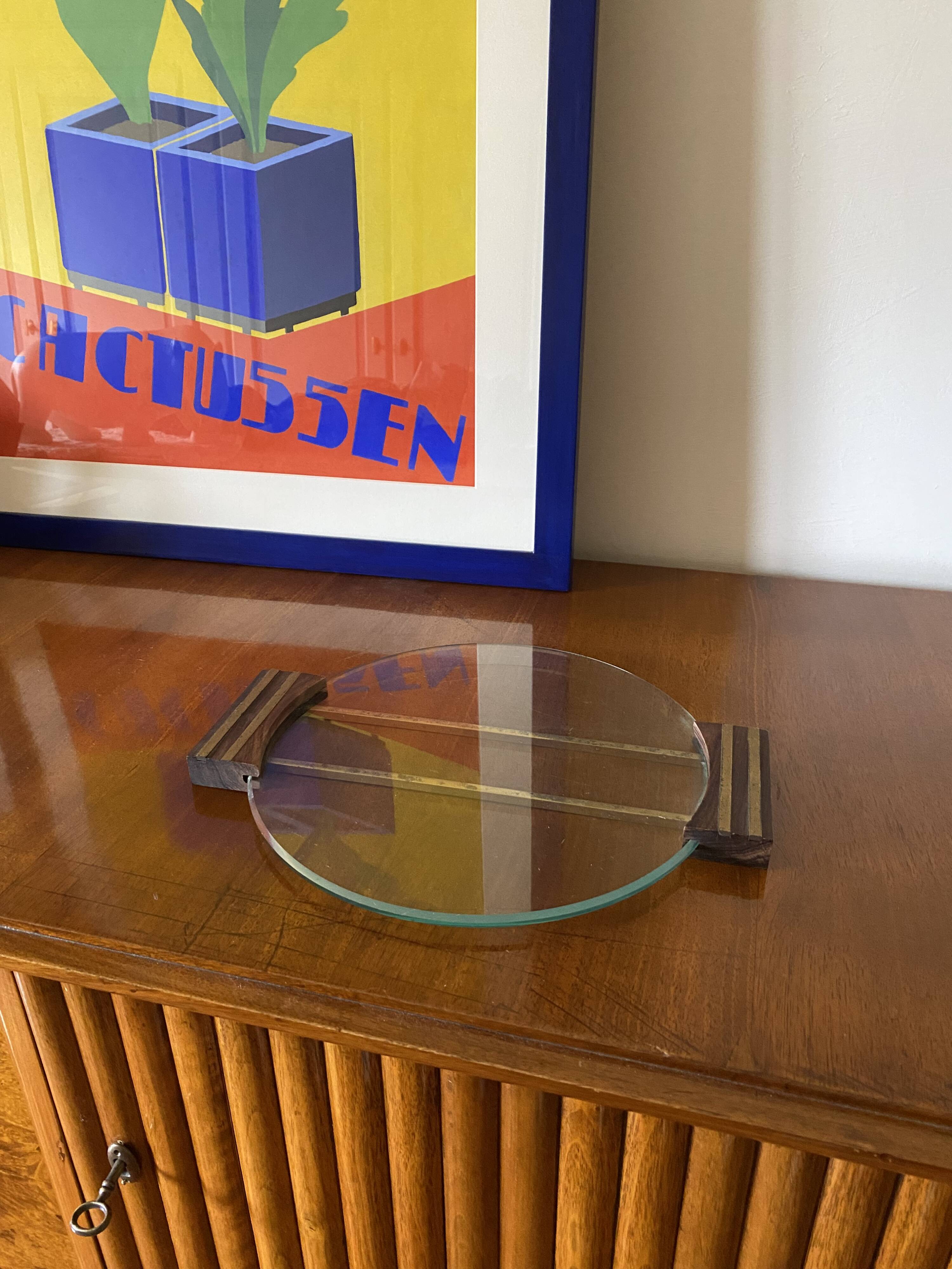 Art deco glass tray, France 1930s