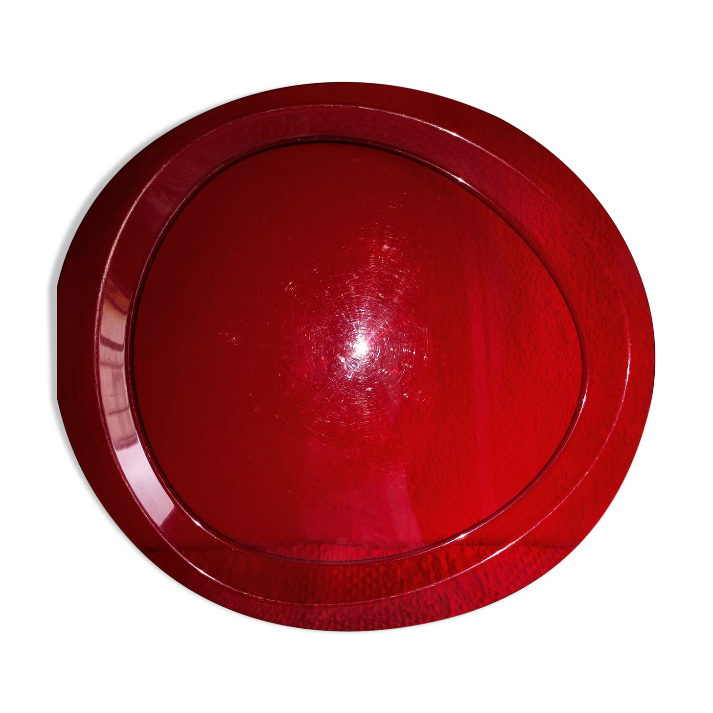 Oval top in red plexiglass 43 cm
