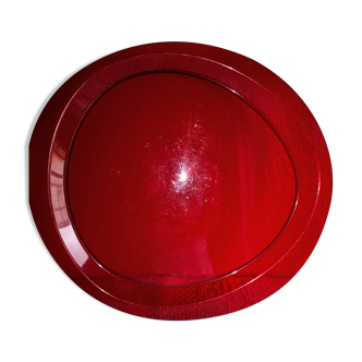 Plateau ovale en plexiglas rouge 43 cm