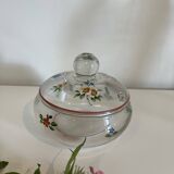 Flowered glass jar